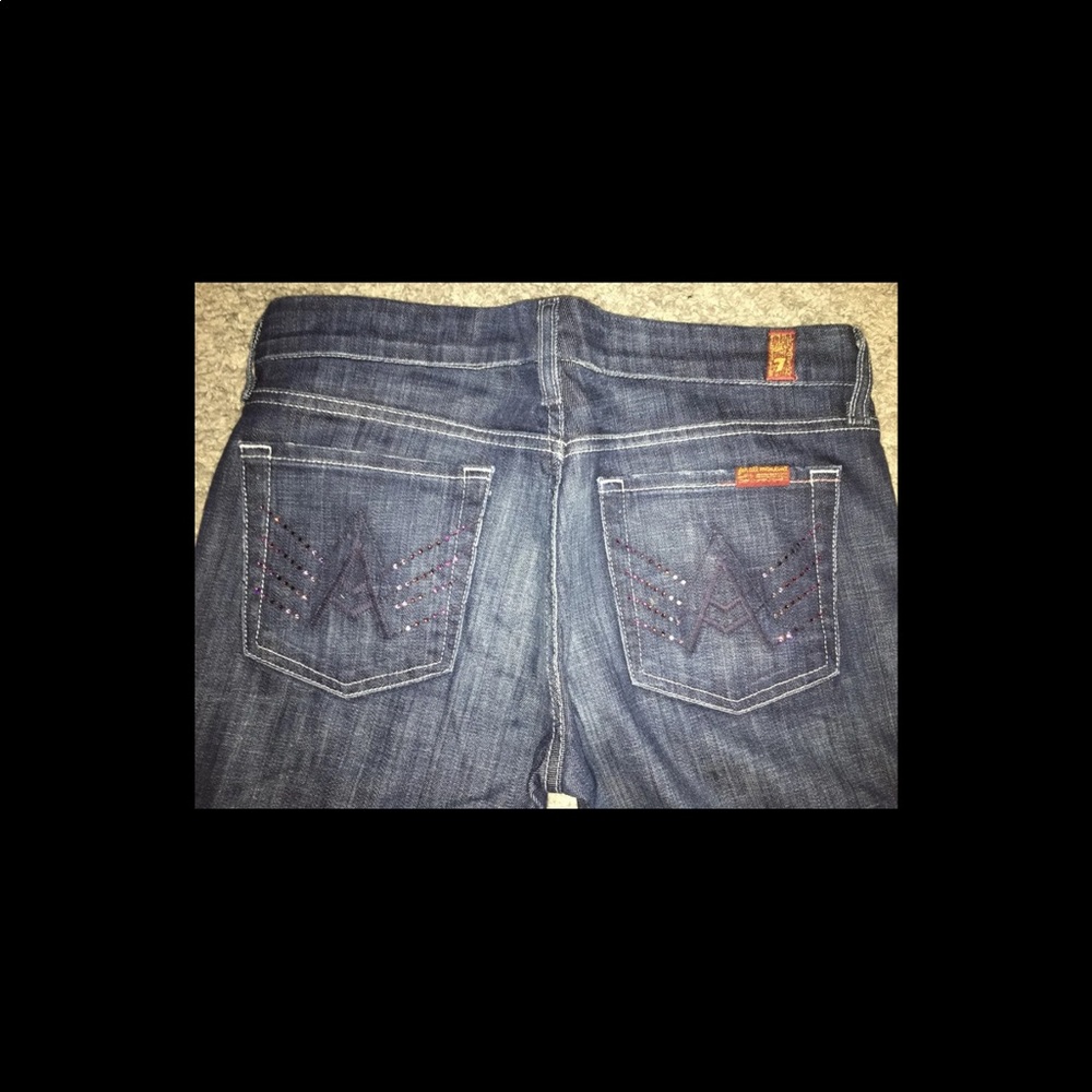 7 For All Mankind “A” pocket flare jeans denim